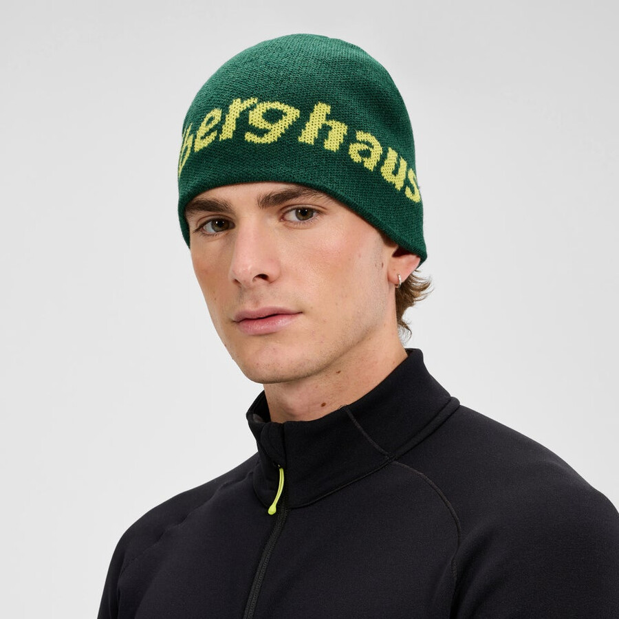 unisex blöcke beanie - grüngelb berghaus