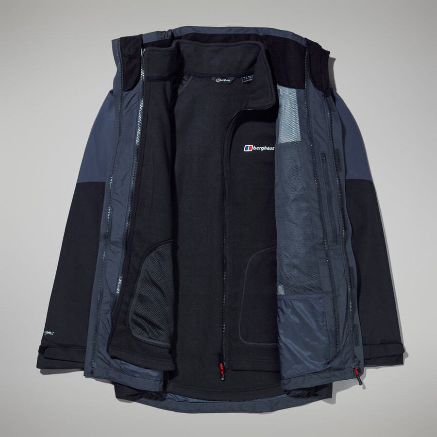 men s arran gemini 3in1 jacke - dark grauschwarz berghaus
