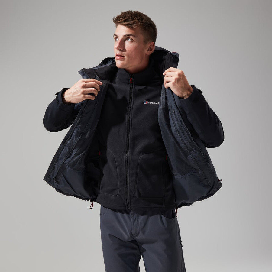 men s arran gemini 3in1 jacke - dark grauschwarz berghaus