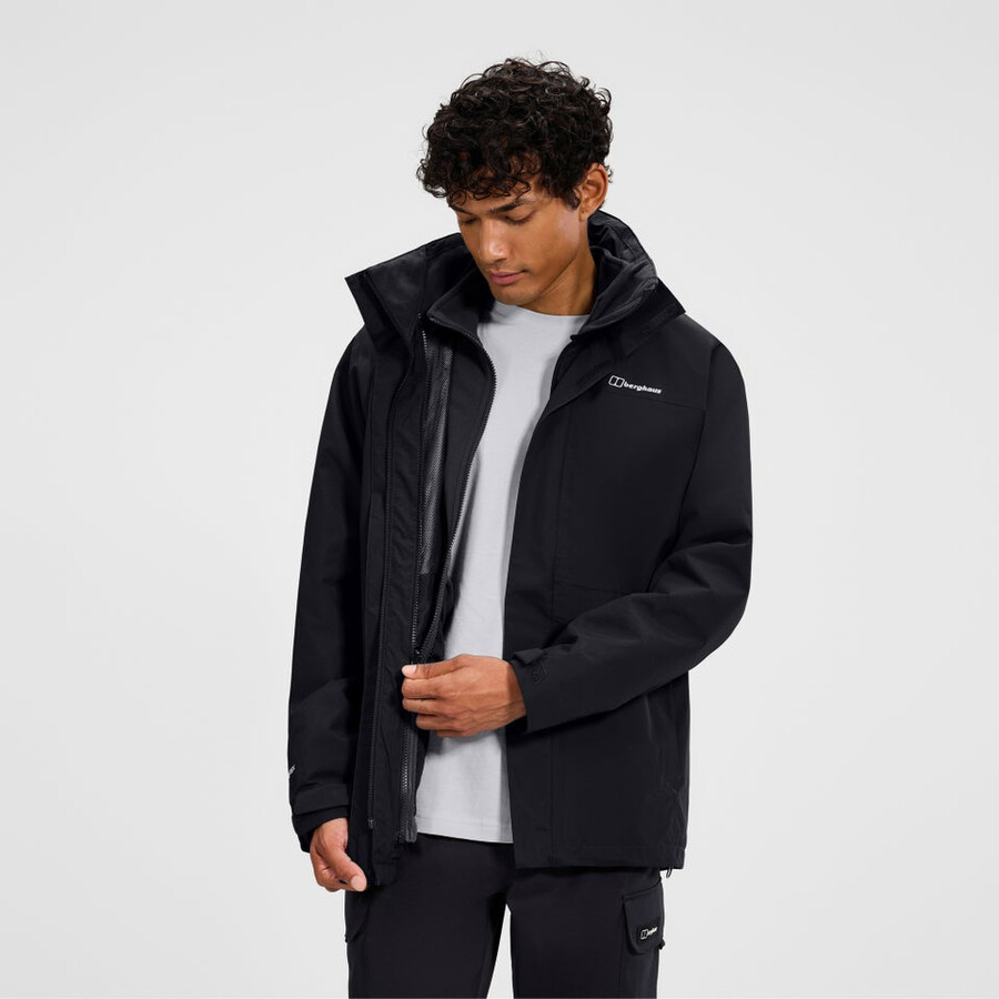männer bergsteiger 2.0 gemini gore-tex 3in1 jacke - blackgrey berghaus