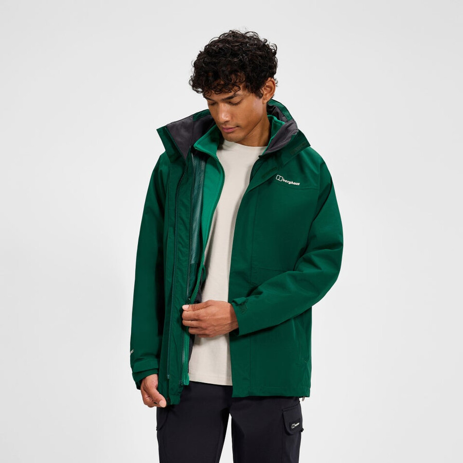 männer bergsteiger 2.0 gemini gore-tex 3in1 jacke - grün berghaus