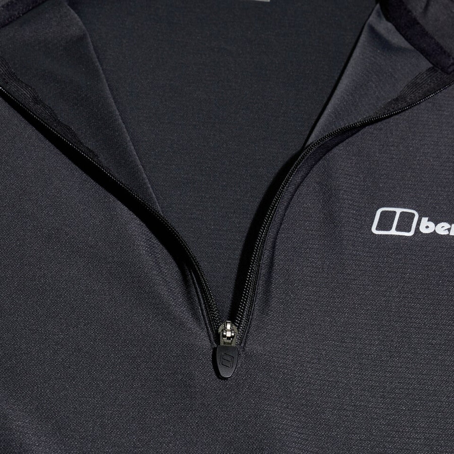 herren 247 tech tee long sleeve half zip schwarz berghaus