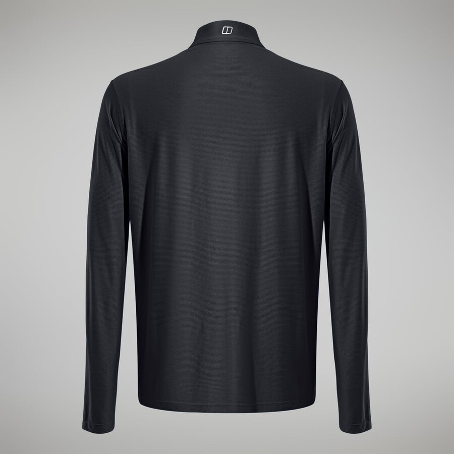 herren 247 tech tee long sleeve half zip schwarz berghaus