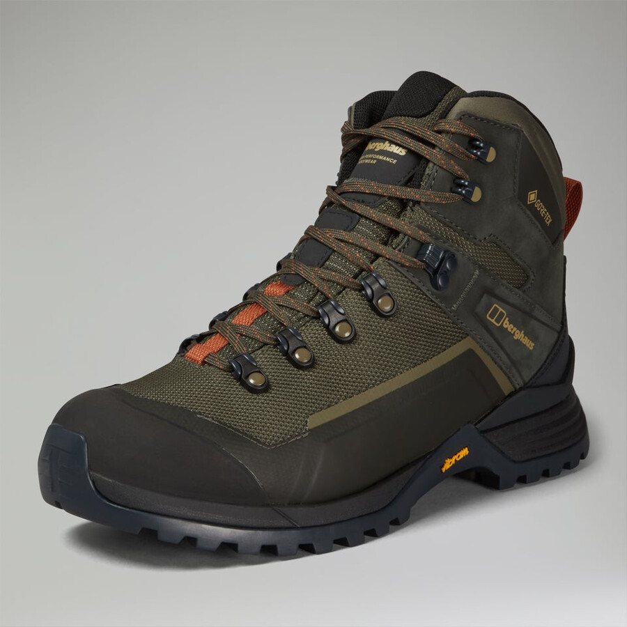 men s storm trek gore-tex boot - browndark green berghaus