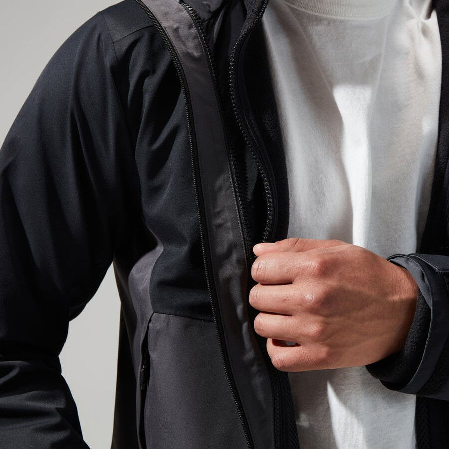 herren prism polartec interactive jacke - schwarz berghaus