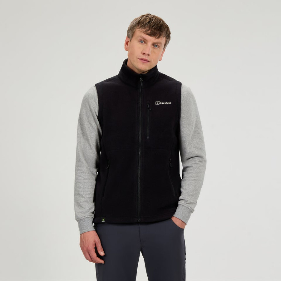 men s prism interactive polartec fleece gilet - schwarz berghaus