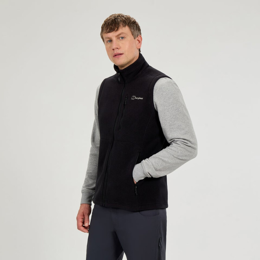 men s prism interactive polartec fleece gilet - schwarz berghaus