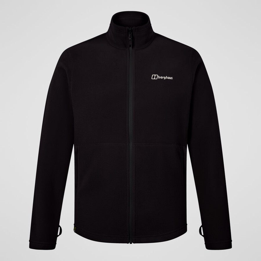 herren prism micro interactive polartec fleece jacket - black die berghaus
