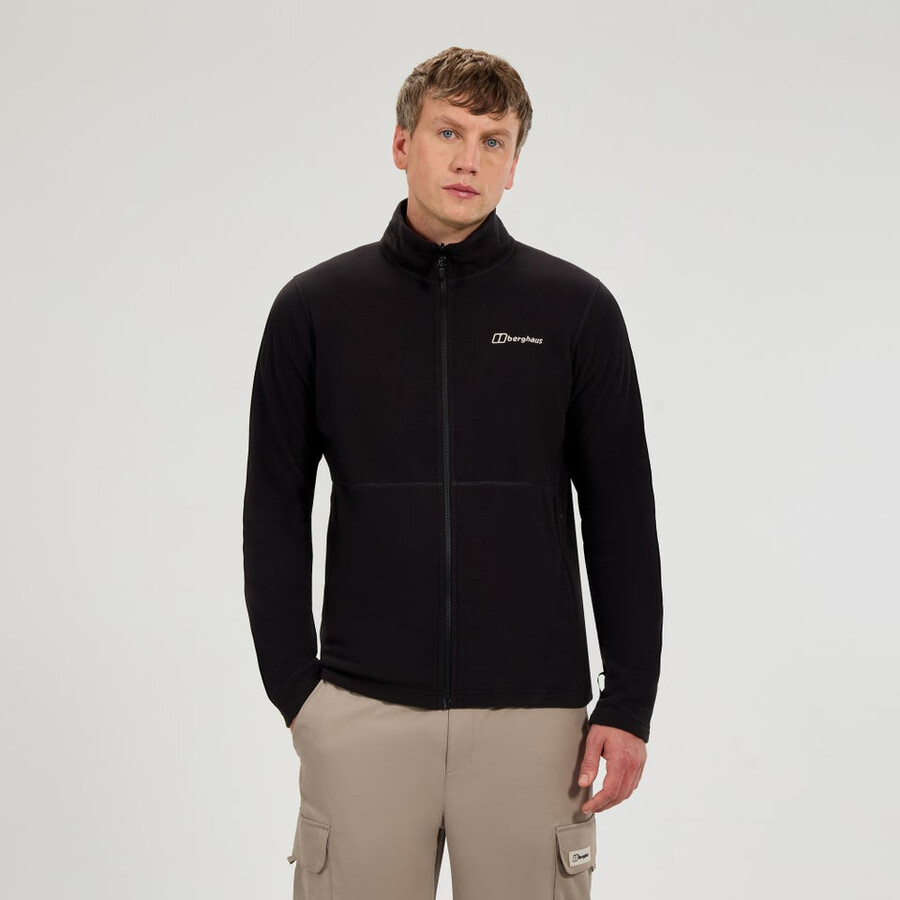 herren prism micro interactive polartec fleece jacket - black die berghaus