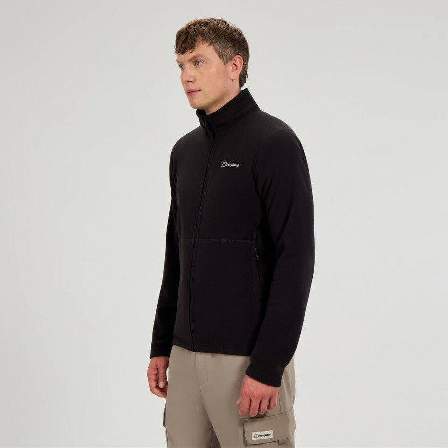 herren prism micro interactive polartec fleece jacket - black die berghaus