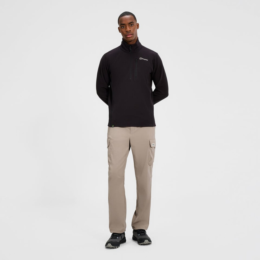 herren prism micro polartec half zip fleece - schwarz berghaus