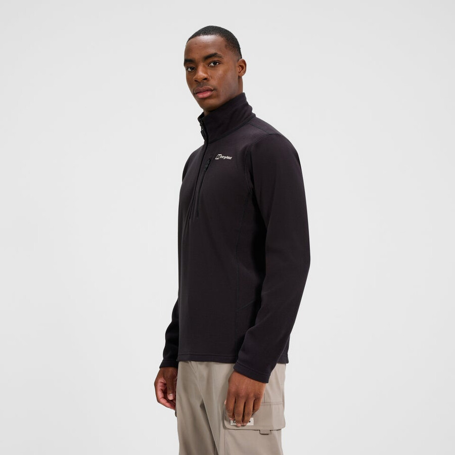 herren prism micro polartec half zip fleece - schwarz berghaus