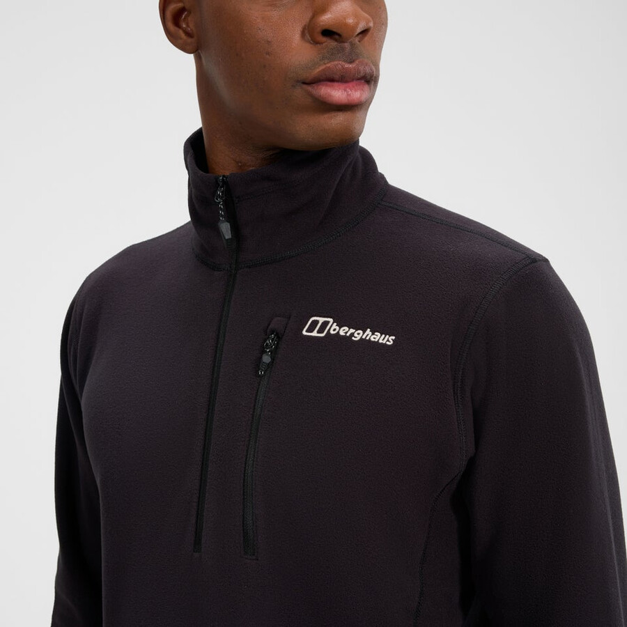 herren prism micro polartec half zip fleece - schwarz berghaus