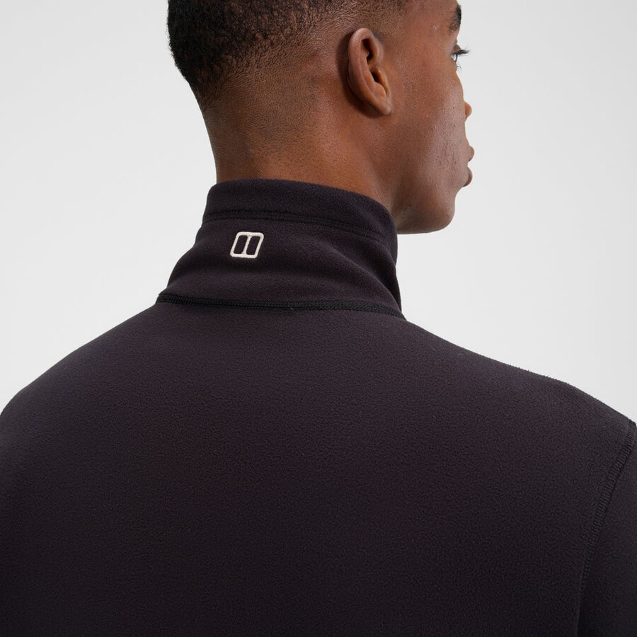 herren prism micro polartec half zip fleece - schwarz berghaus