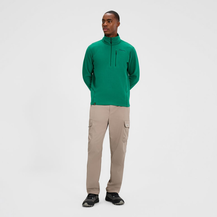 herren prism micro polartec half zip fleece - grün berghaus