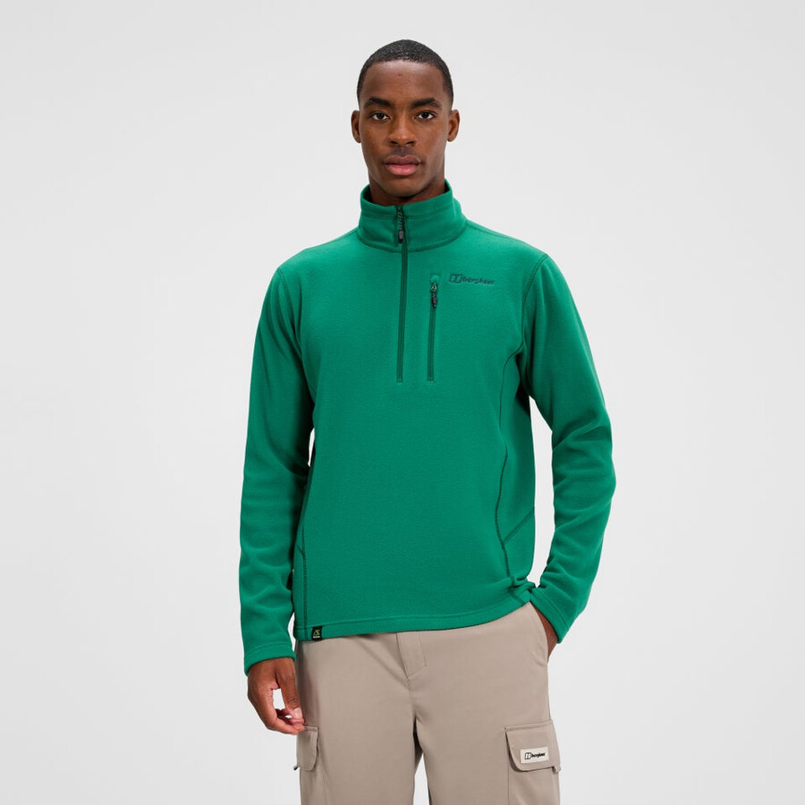 herren prism micro polartec half zip fleece - grün berghaus