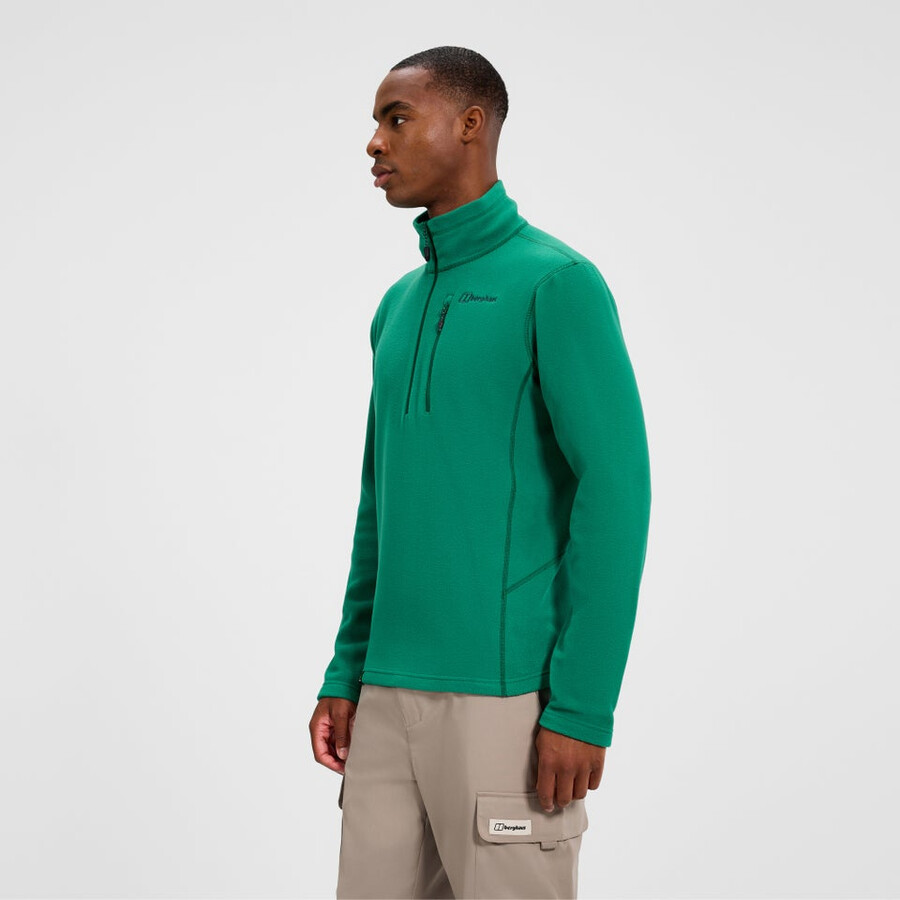 herren prism micro polartec half zip fleece - grün berghaus