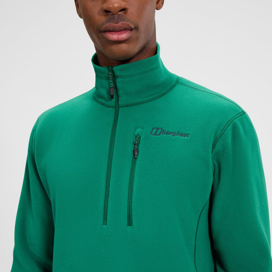 herren prism micro polartec half zip fleece - grün berghaus