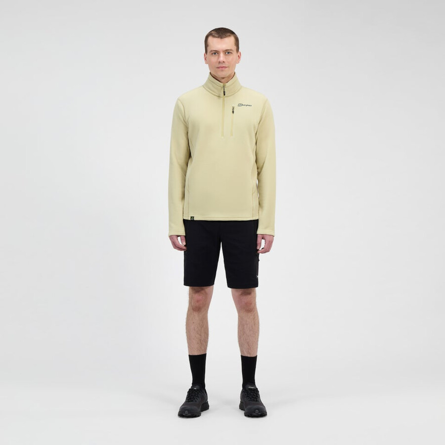 herren prism micro polartec half zip fleece - natural berghaus