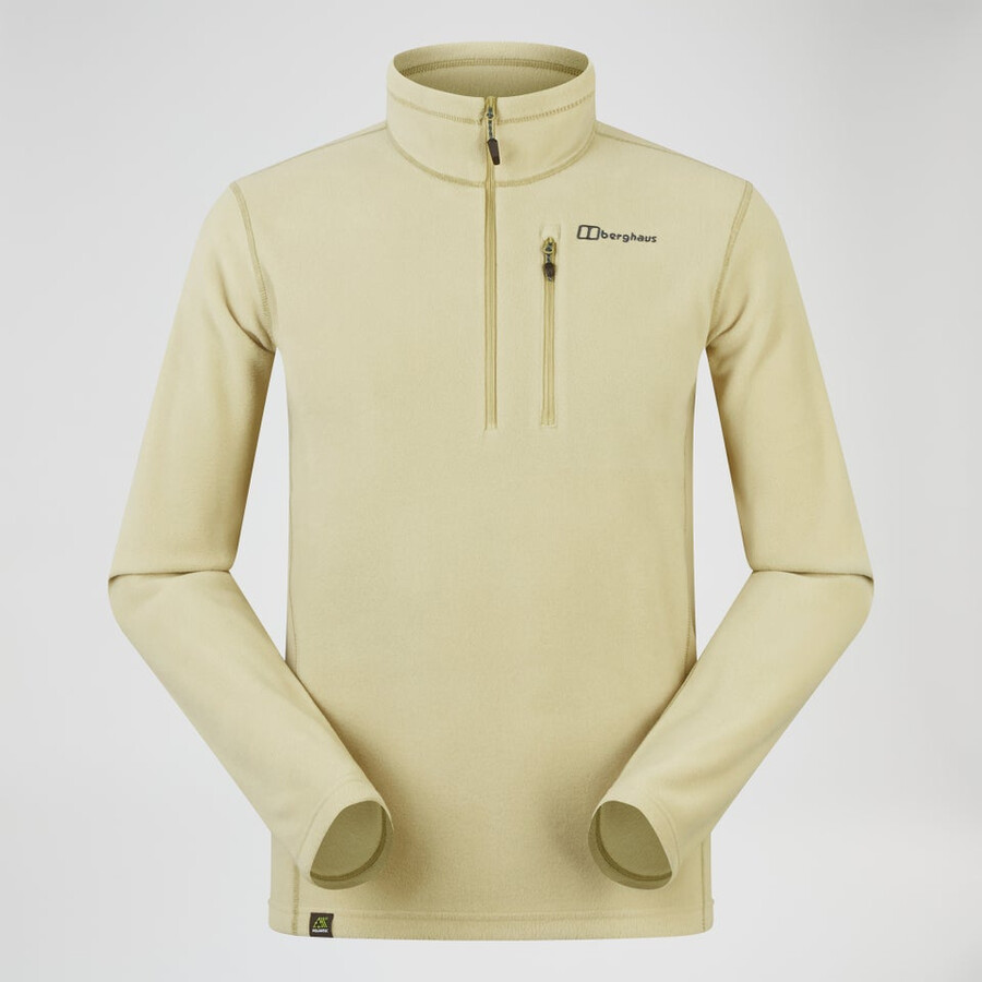 herren prism micro polartec half zip fleece - natural berghaus