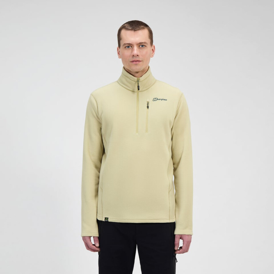 herren prism micro polartec half zip fleece - natural berghaus
