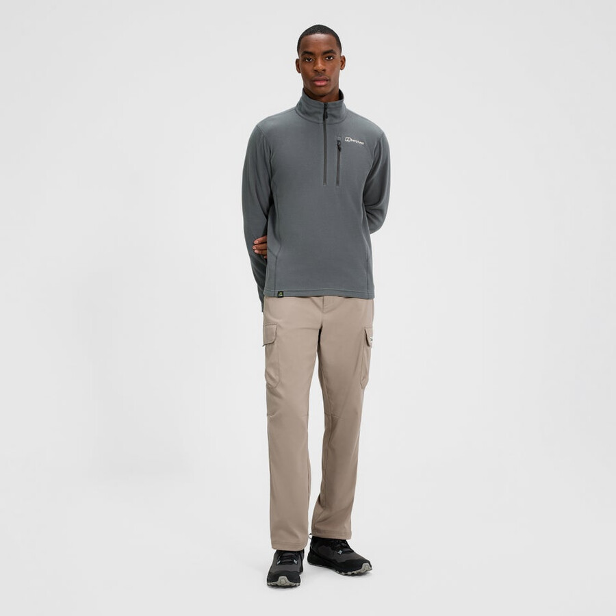 herren prism micro polartec half zip fleece - grau berghaus