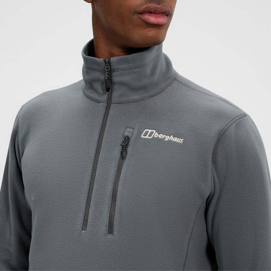 herren prism micro polartec half zip fleece - grau berghaus