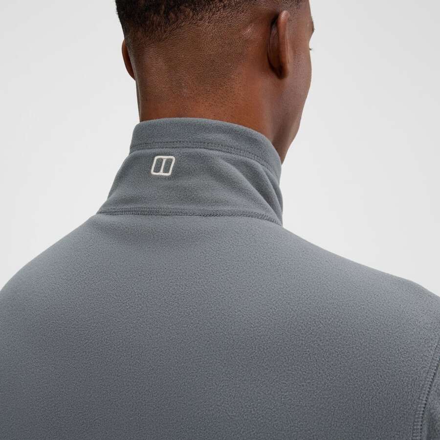 herren prism micro polartec half zip fleece - grau berghaus