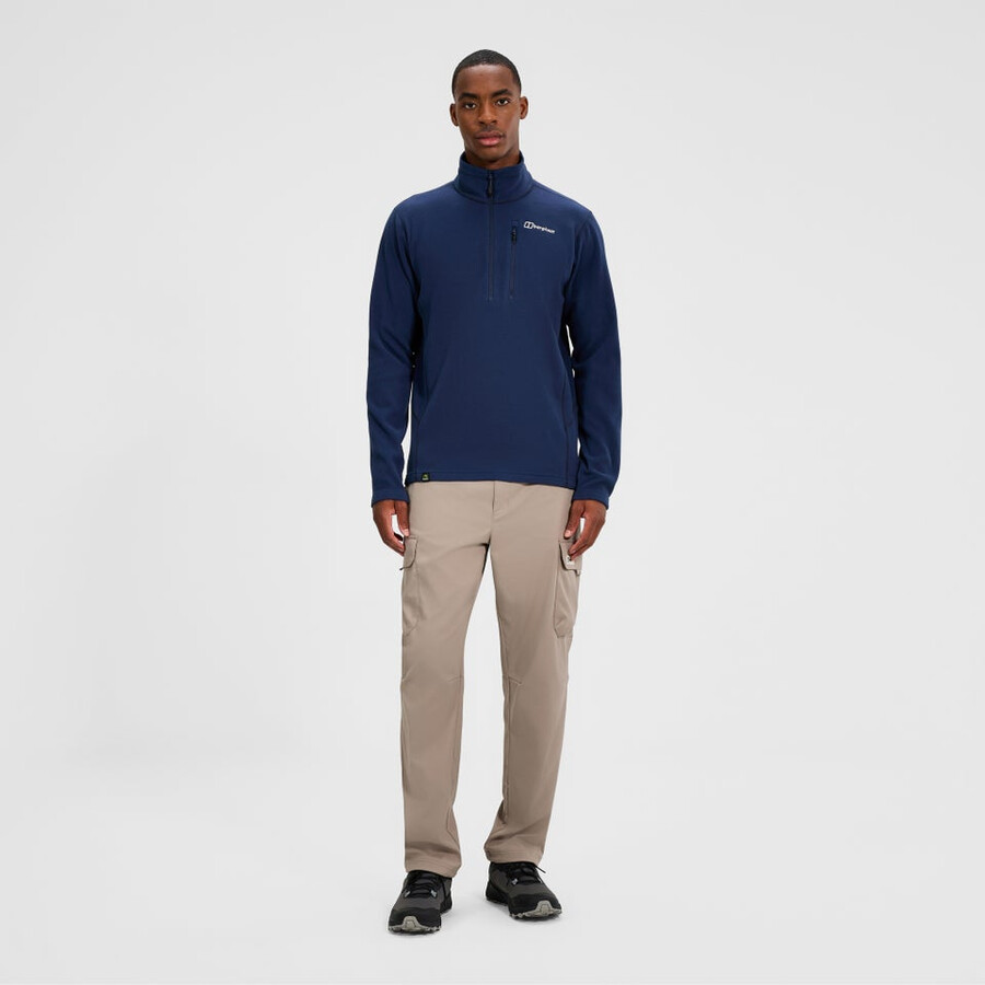 herren prism micro polartec half zip fleece - blau berghaus