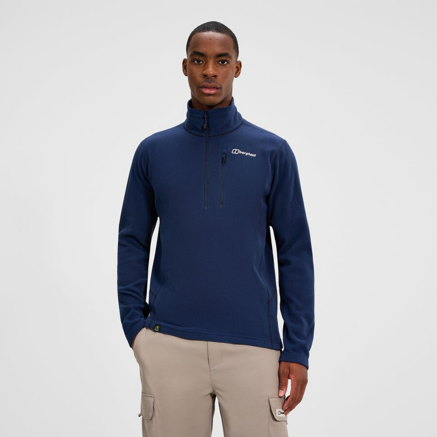 herren prism micro polartec half zip fleece - blau berghaus