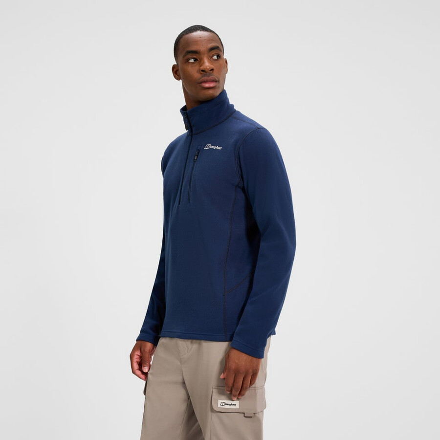 herren prism micro polartec half zip fleece - blau berghaus