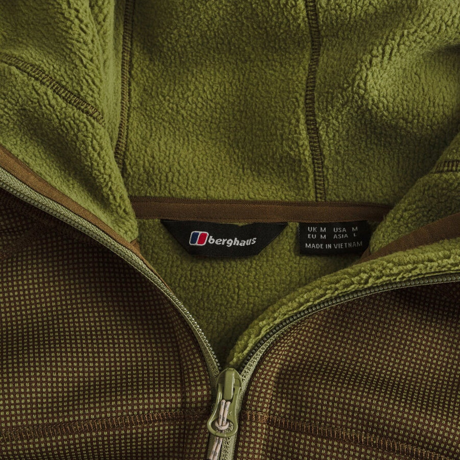 herren pravitale mtn 2.0 hooded fleece jacke - grünbraun berghaus