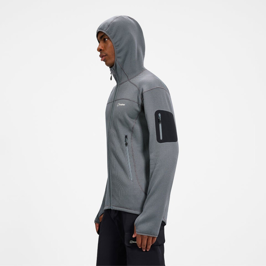 herren pravitale mtn 2.0 hooded fleece jacket - grey berghaus
