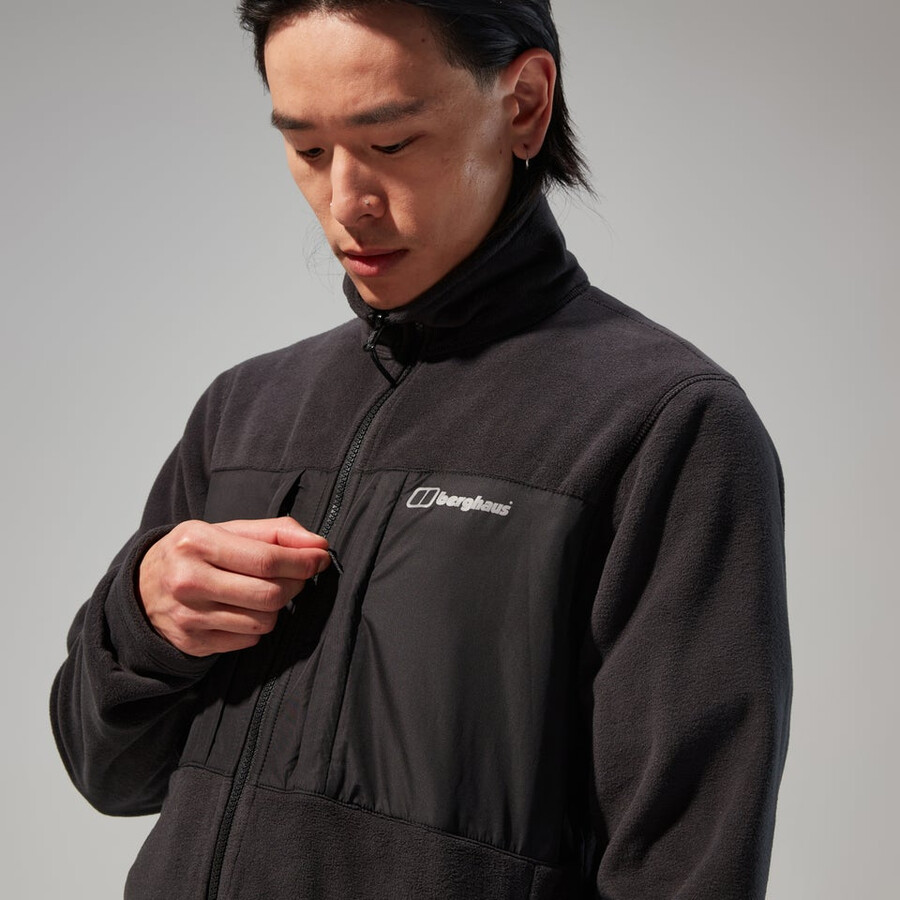 men s prism guide interactive polartec - fleece-jacke - schwarz berghaus