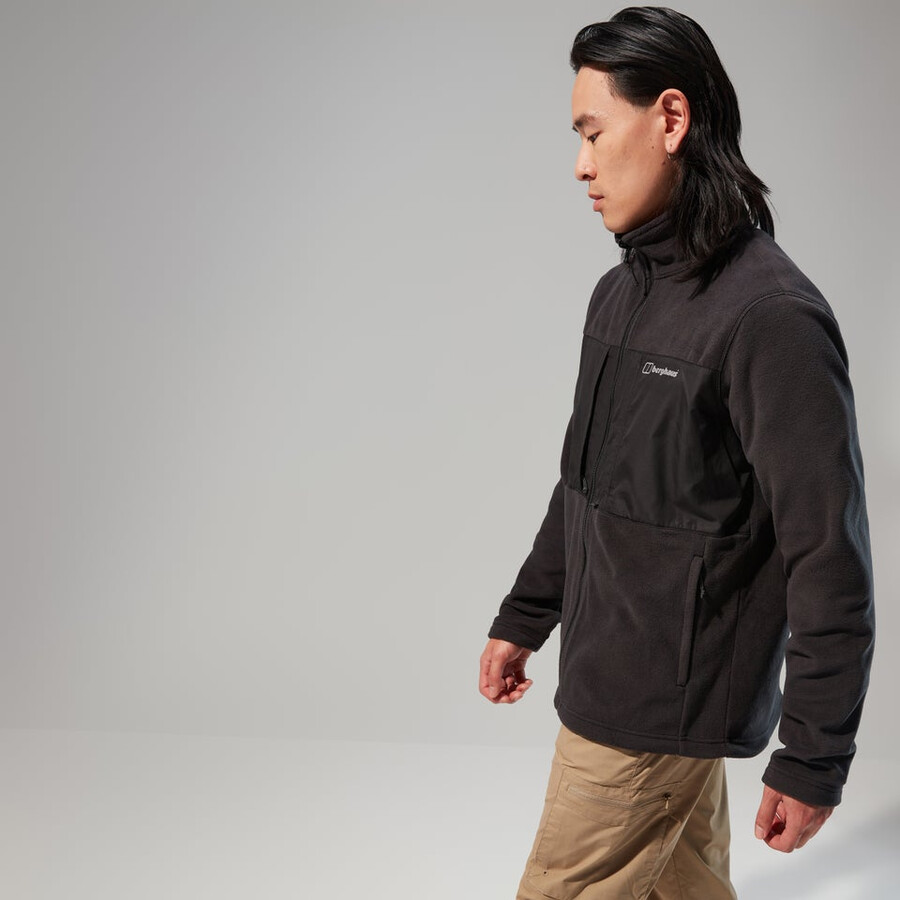 men s prism guide interactive polartec - fleece-jacke - schwarz berghaus