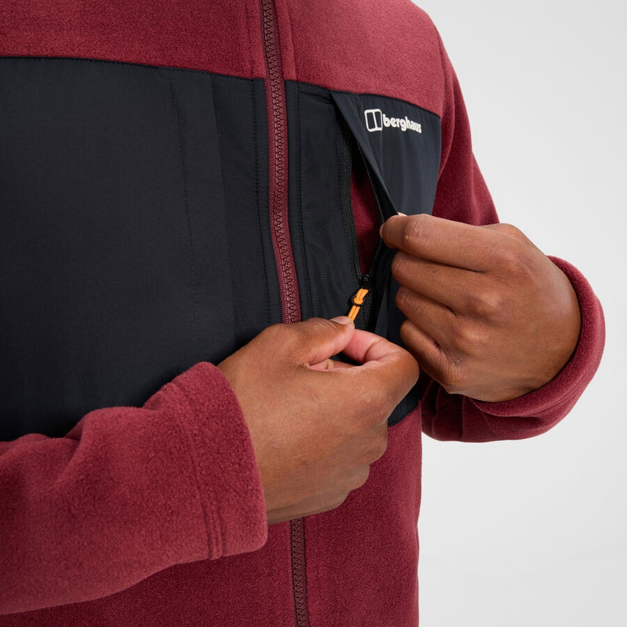 men s prism guide interactive polartec fleece jacke - rotschwarz berghaus