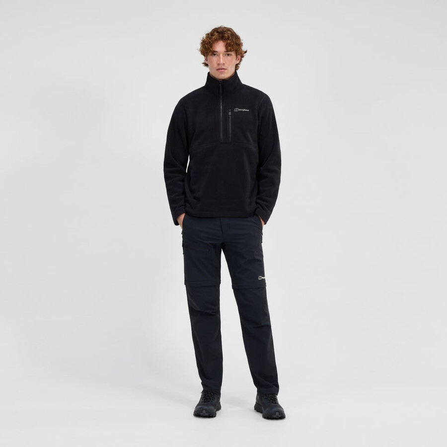 herren prism polartec half zip fleece - schwarz berghaus