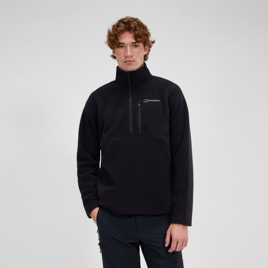 herren prism polartec half zip fleece - schwarz berghaus
