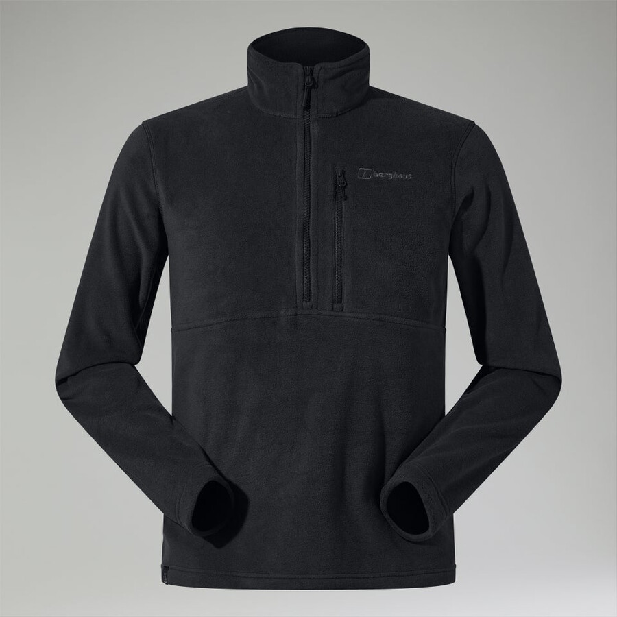 herren prism polartec half zip fleece - schwarz berghaus