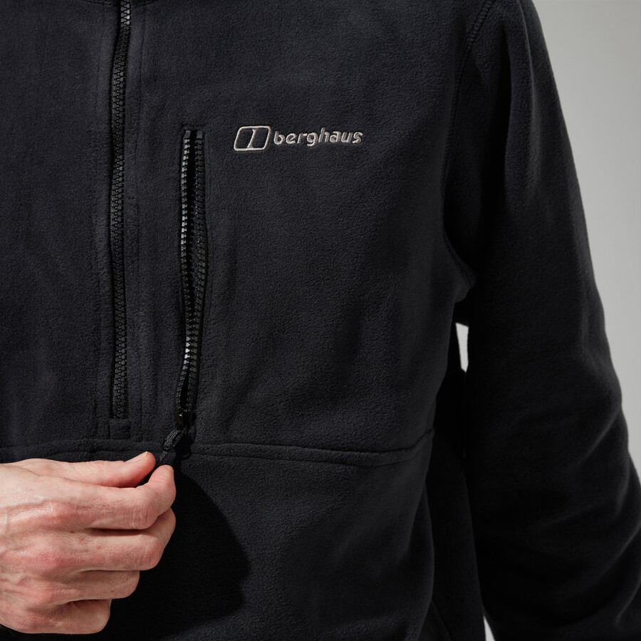herren prism polartec half zip fleece - schwarz berghaus