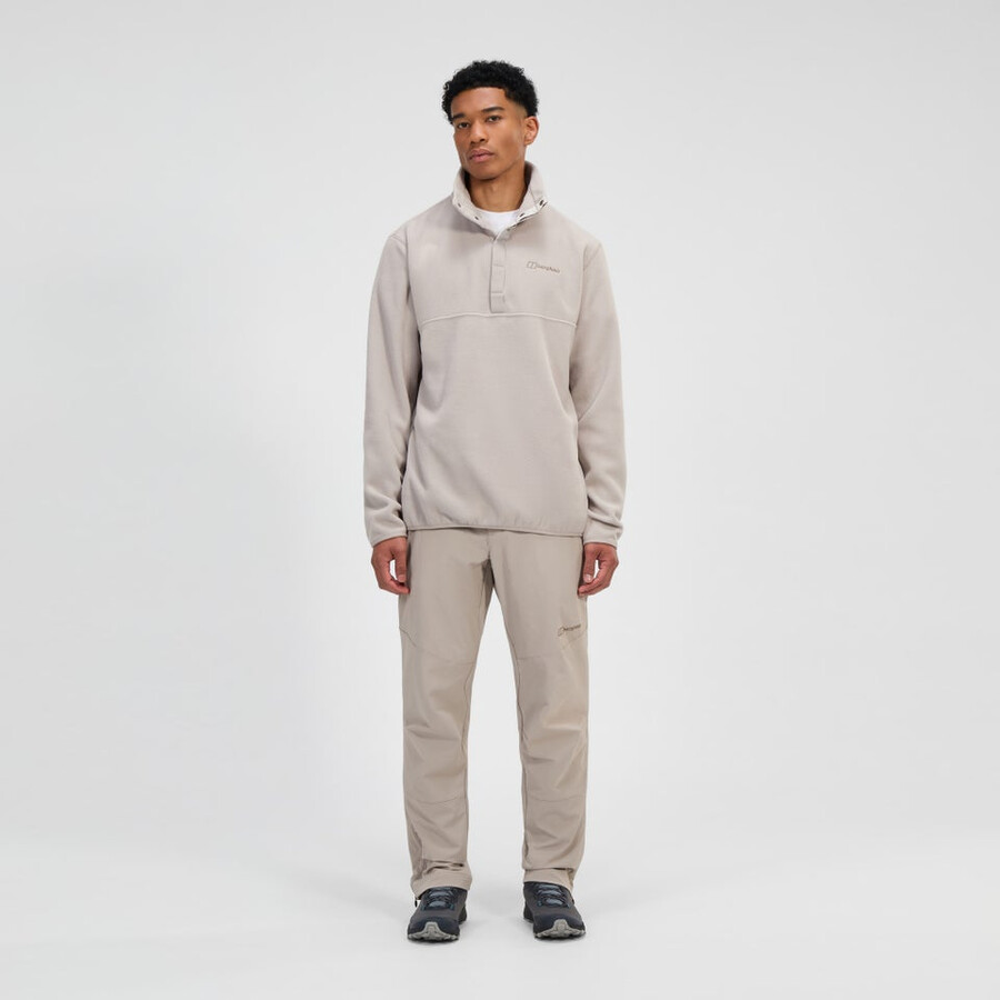 männer felltop-snap-fleece-pullover - grau berghaus