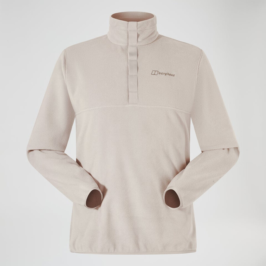 männer felltop-snap-fleece-pullover - grau berghaus