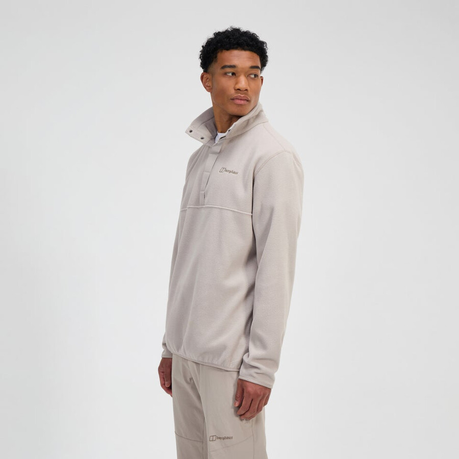 männer felltop-snap-fleece-pullover - grau berghaus