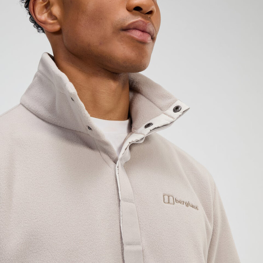 männer felltop-snap-fleece-pullover - grau berghaus