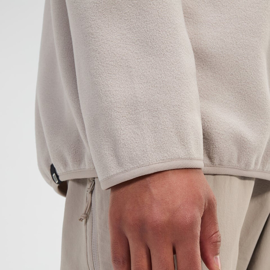 männer felltop-snap-fleece-pullover - grau berghaus