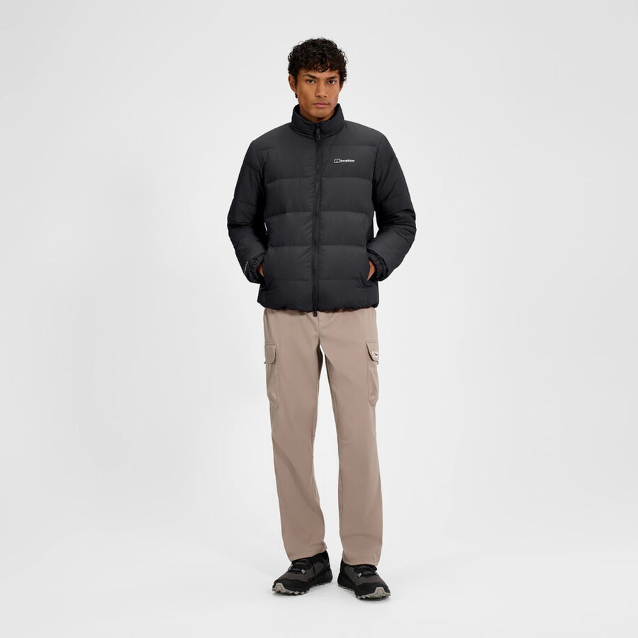 männer fulstow reversible down jacket - black die berghaus