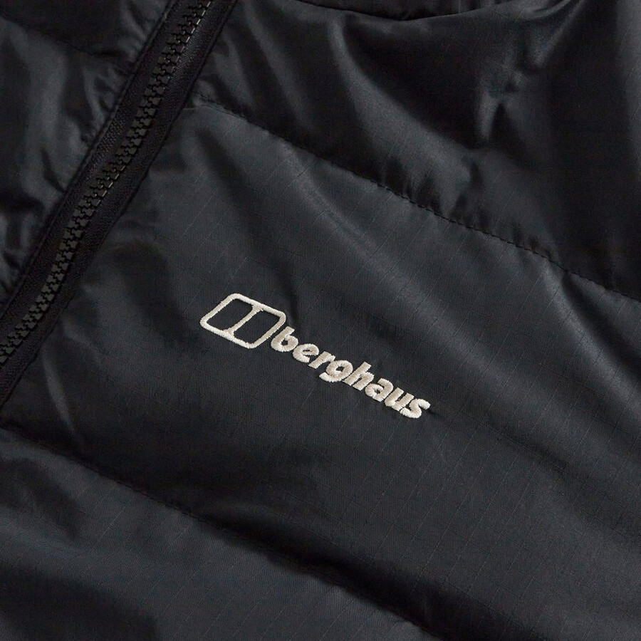 männer fulstow reversible down jacket - black die berghaus