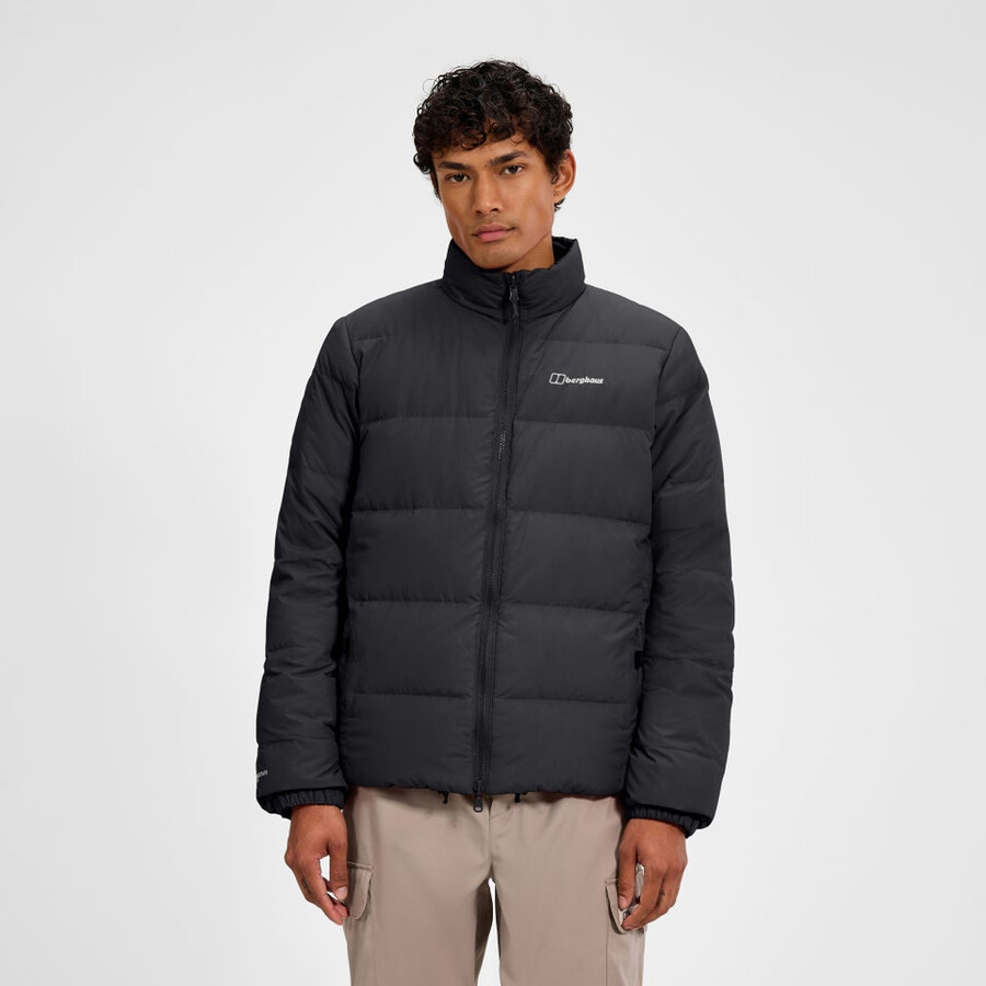 männer fulstow reversible down jacket - black die berghaus