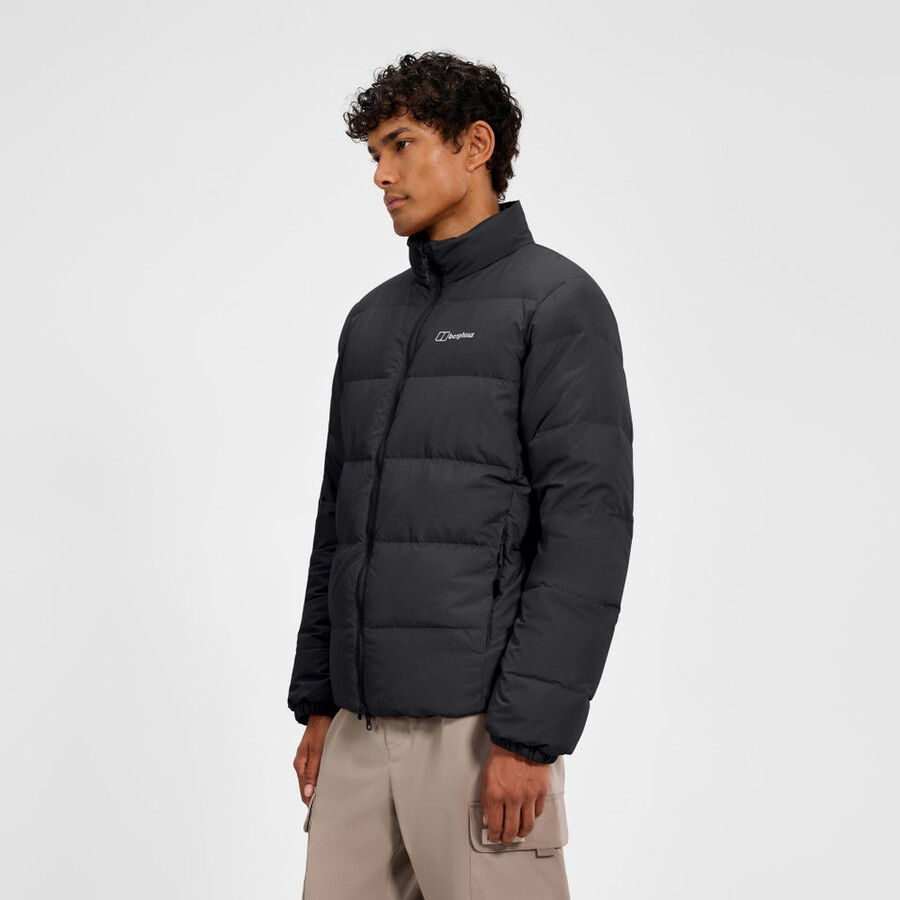 männer fulstow reversible down jacket - black die berghaus
