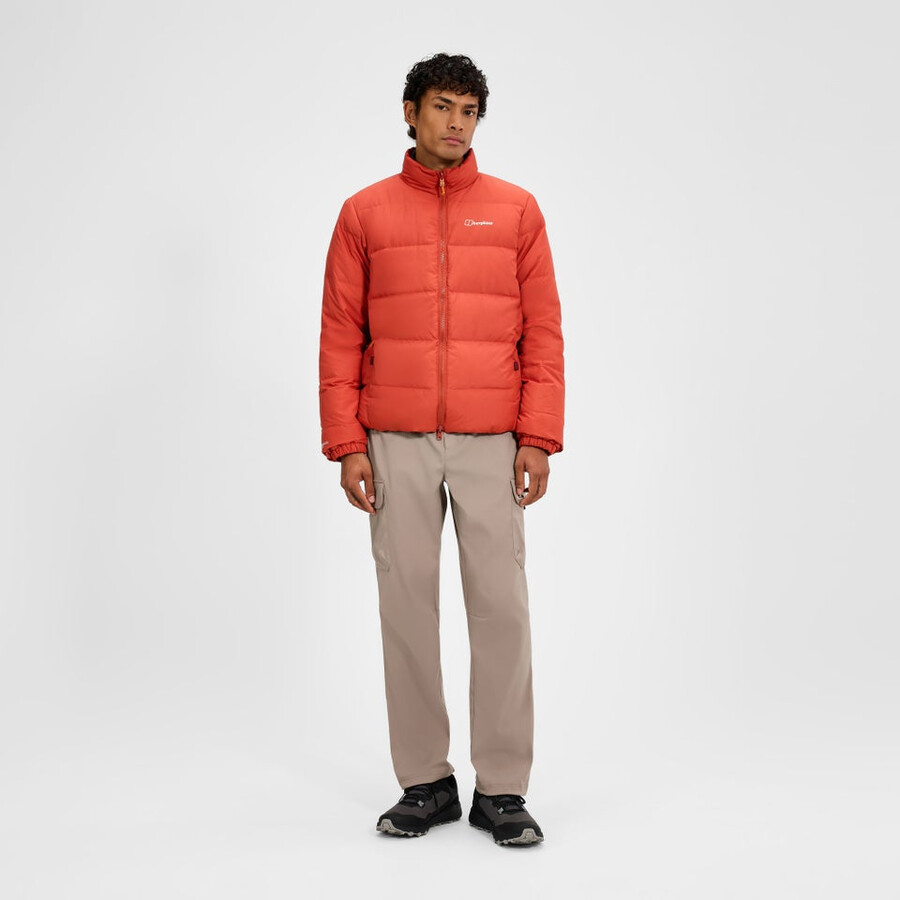 männer fulstow reversible down jacket - orangegrau berghaus
